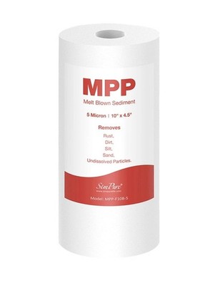 SimPure Sediment Water Filter 5 Micron 10'' x 4.5'' Whole House MPP-F10B-5