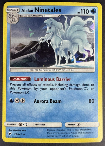 Alolan Ninetales 28/147 Burning Shadows Cracked Ice Holo