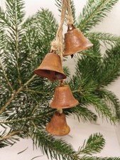 Edelrost 4 Glocken hängend Garten Deko Rostig Weihnachten Set Vintage Rustikal 