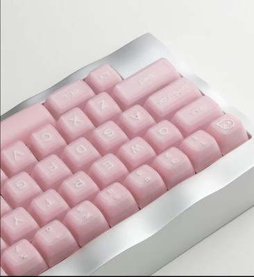 PINK160-Key Durable Double-Shot PBT Keycap Set, Ergonomic RSA Profile Jade-Style