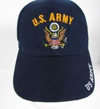U.S. Army Military Veteran Baseball Cap Hat Navy Blue Embroidered Seal