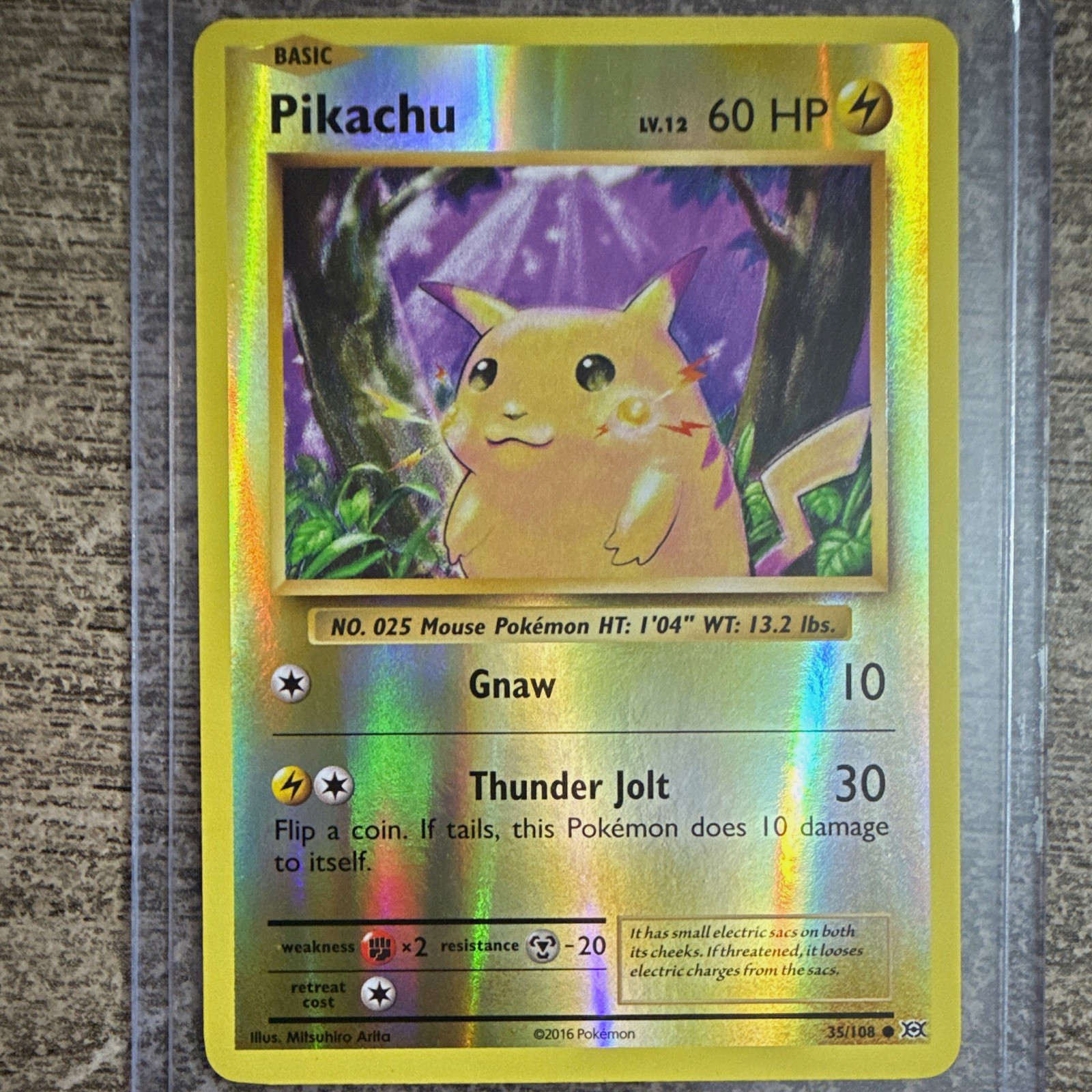 Pokemon TCG Pikachu 35/108 Evolutions Reverse Holo Common ENG 2016 60HP Basic