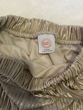 Girls Size 6/6x Wonder Nation Gold Pleated Lightweight Skirt With Lining Guc