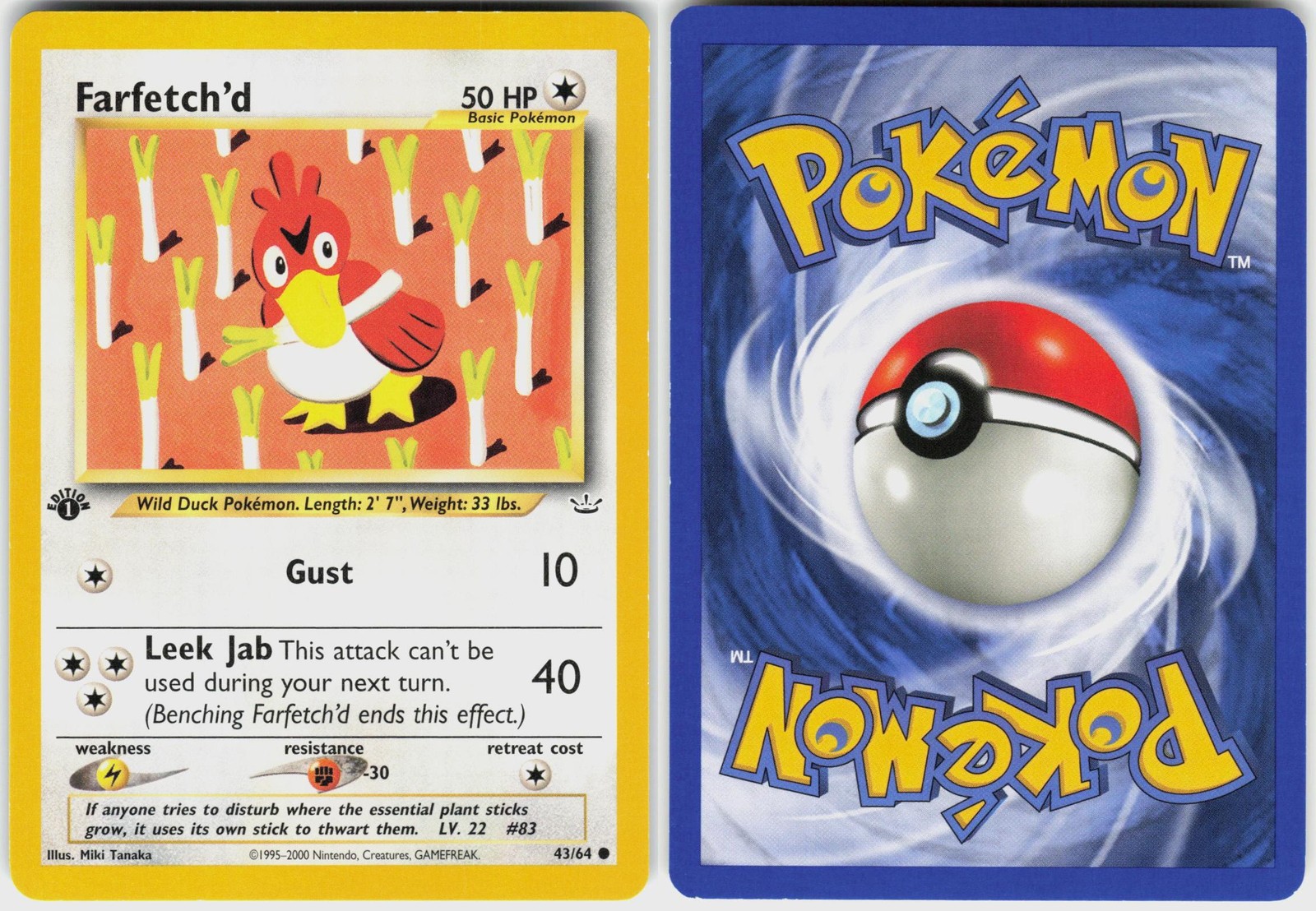 Farfetch'd 43/64 Common Neo Revelation Pokemon 1st Edition NM