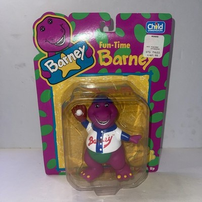 Vtg 1993 Lyons Barney  Dinosaur Baseball Fun-Time Figure In Package New Sealed