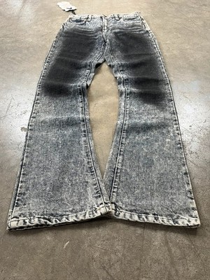 Vintage 00s Grey Acid Wash Flared Jeans JNCO Japan Style BootcutDistressed Wide