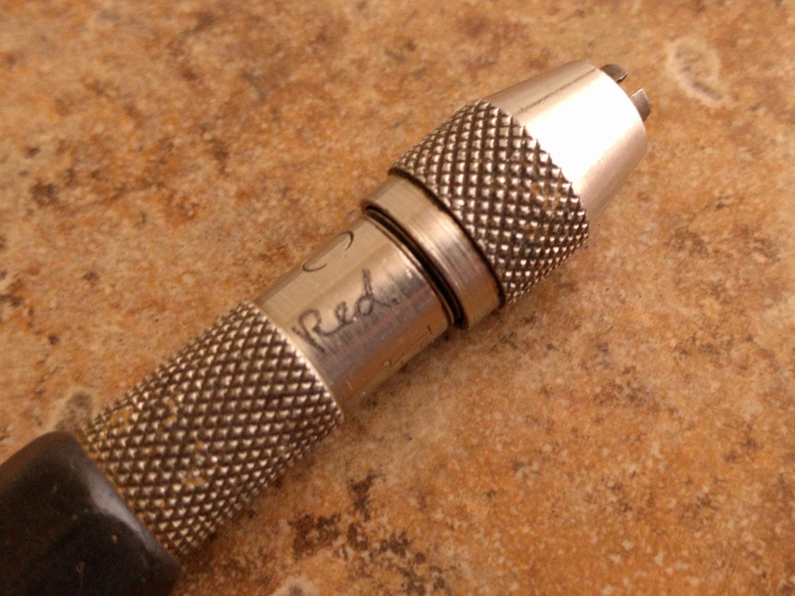 Vintage Starrett Pin Vise Black Handle No.C Octagon Hollow Handle