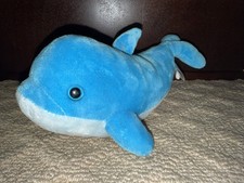 Destination Nation Blue Dolphin Plush Stuffed Animal by Aurora EUC