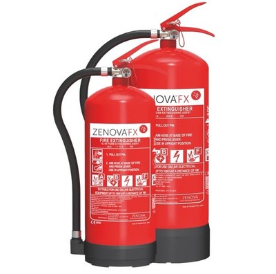 Zenova FX Fire Extinguisher 9 litre A B C F Electrical & Lithium Battery Fires