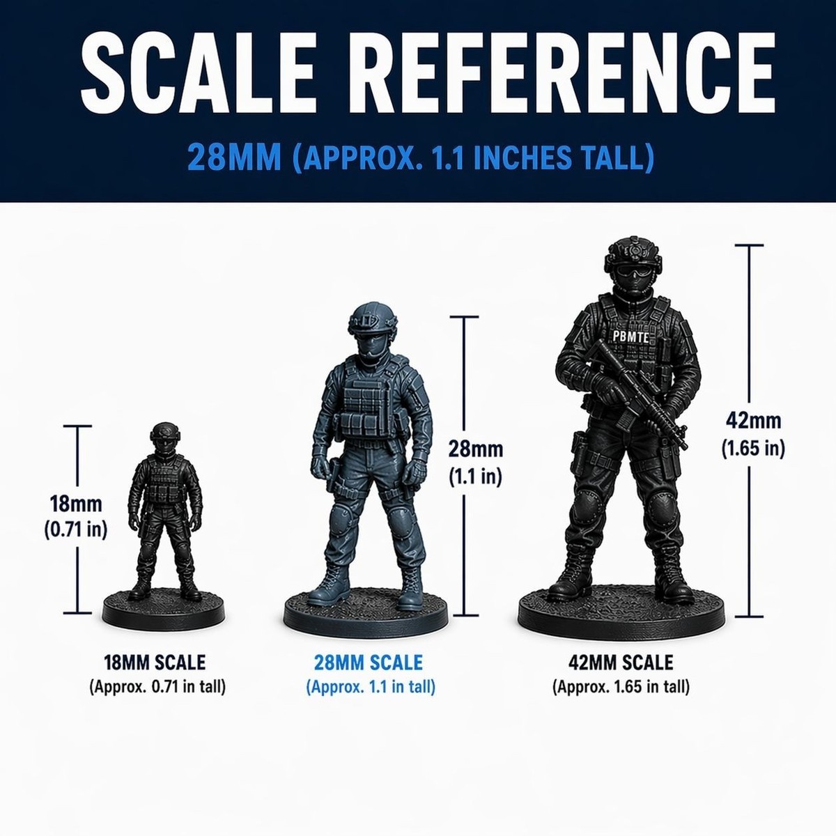 28mm Police SWAT Figures, 1:56 Scale Resin Miniatures, 4-Piece