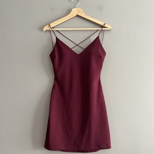 Windsor Women Open Back Sweetheart Neckline Sexy Mini Bodycon Dress Burgundy S