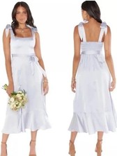 Show Me Your Mumu Womens Size Small Silver Luxe Satin Midi Dress Sleeveless NWT