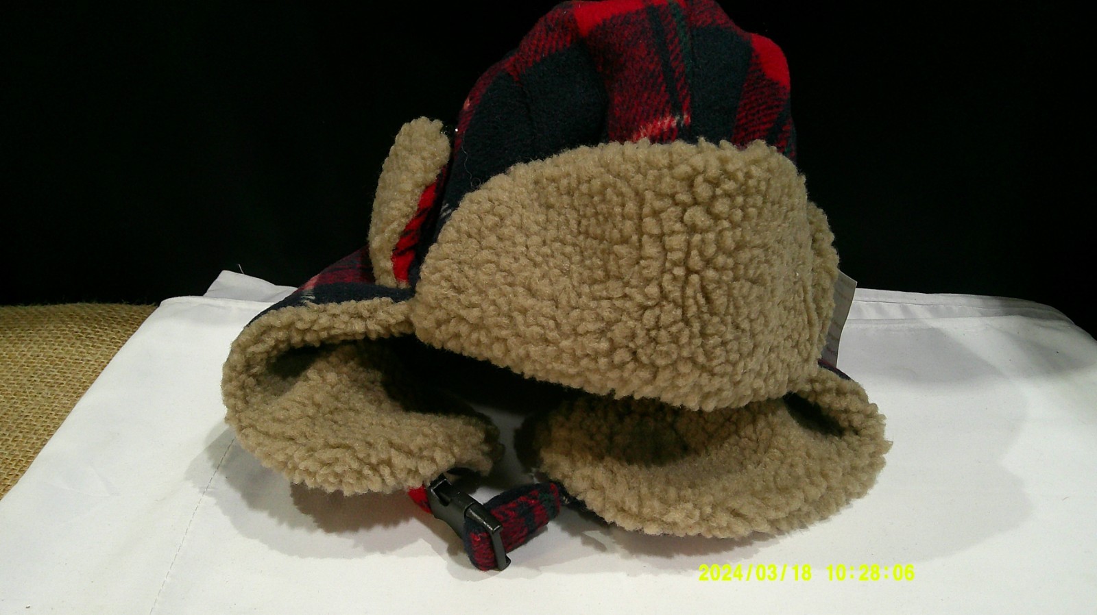 Red Plaid Dev Sample Trapper Hat - image 1