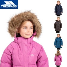 Kids Girls Trespass UNIQUE Quilted Casual Water Resistant Jacket School Coat