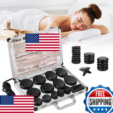 Primachen Hot Stones Massage Warmer Kit 21 Pcs Basalt Hot Rocks Massage Set Home