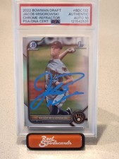 2022 Bowman Draft Jacob Misiorowski Refractor Auto In Person 1st Bowman PSA 10