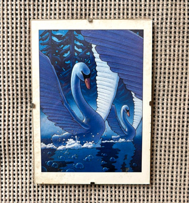 5x7 Clear Glass Vintage 1989 Swan Lake Advance Promotional Art Print Card