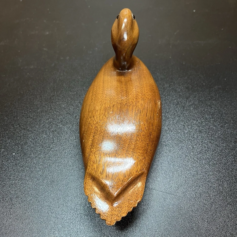 Llave de bote largo Bob Lee, FL tallada a mano pato de madera natural, firmada 9" de largo Foto 4 de 4