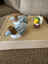 Set Of “3” Male And Female Greenhead Mallard Duck Handcrafted Figurines