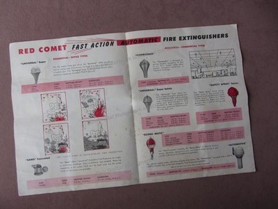  c1980s Red Comet Automatic Fire Extinguishers All Models Advertising Brochure 