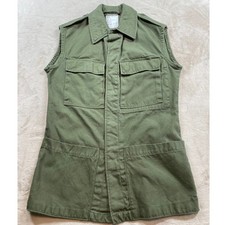Vintage Seyntex Dutch Military Field Vest Olive Green Cotton Utility Mens Small