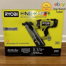Brand NEW RYOBI  18V Brushless Cordless AirStrike 30° Framing Nailer Tool Only