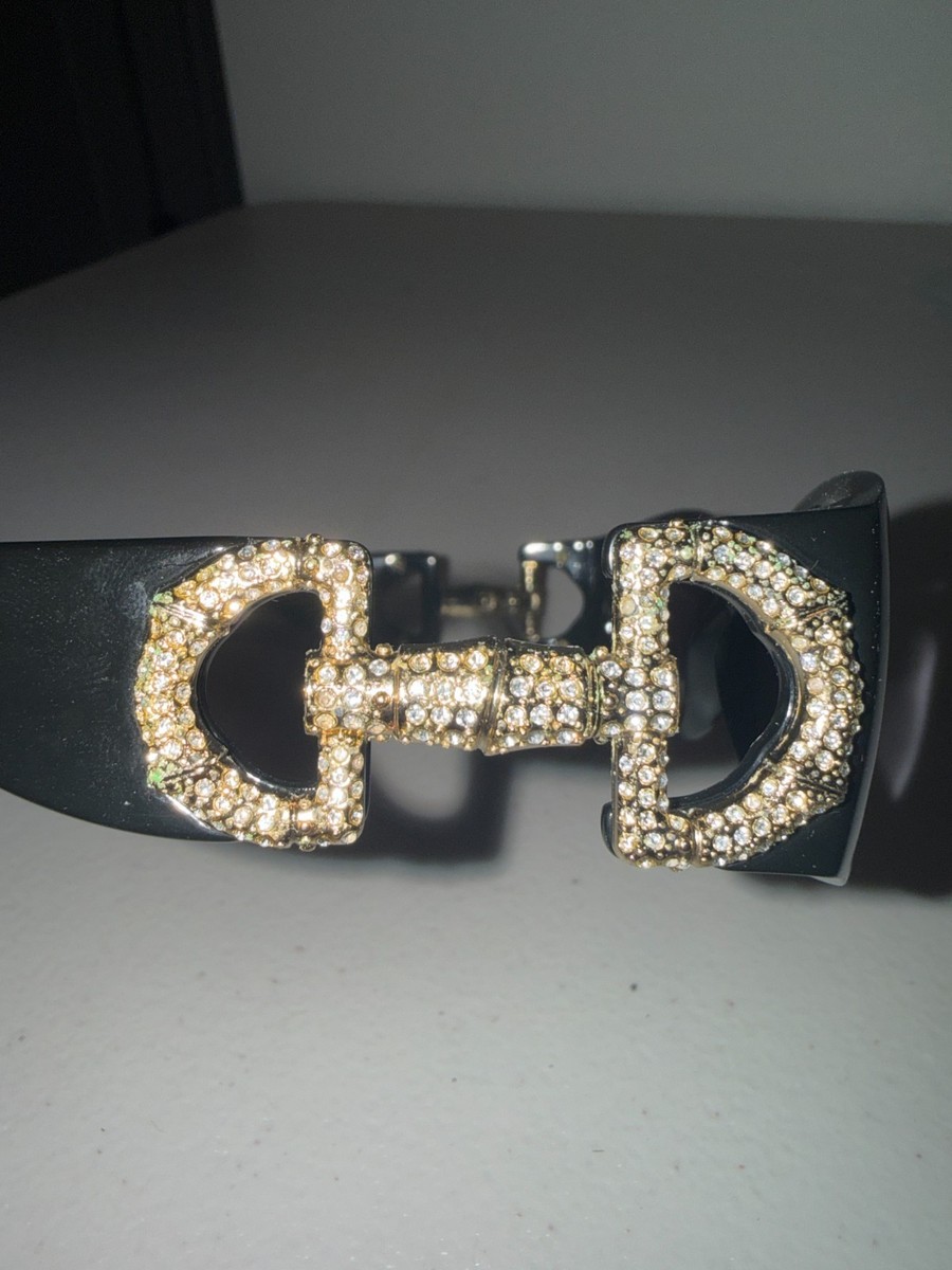 Vintage Gucci GG 3017/S Sunglasses Black Swarovski Crystal