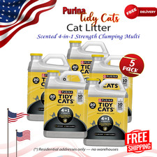 5 Pack Tidy Cats Scented 4-in-1 Strength Clumping Multi Cat Litter, 20 lbs Bag 0.55 per pound
