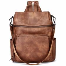 Anti-Theft Vegan Leather Backpack Purse for Women, 3-in-1 Convertible Travel Bag