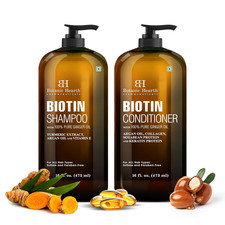 Biotin Shampoo and Conditioner Set - with Ginger Oil  Keratin for Hair Loss and