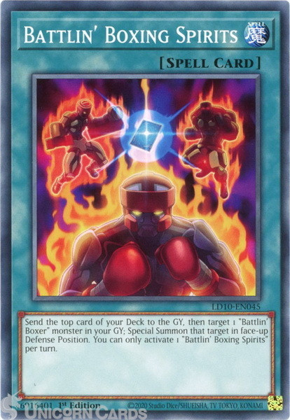 LD10-EN045 Battlin' Boxing Spirits :: Common 1st Edition Mint YuGiOh Card
