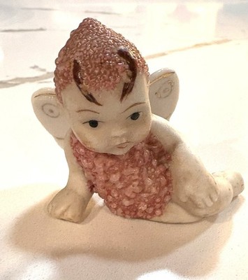 Vtg Sugar Baby Fairy Pixie Bisque Ceramic Butterfly Wings Japan 3  1950s Retro