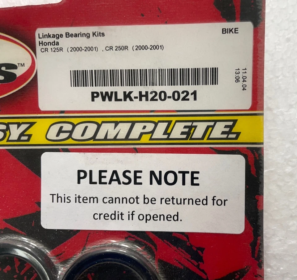 NEW Pivot Works Linkage Rebuild Kit HONDA CR125R 2000-2001, CR250R PWLK-H20-021 - Image 2 of 4