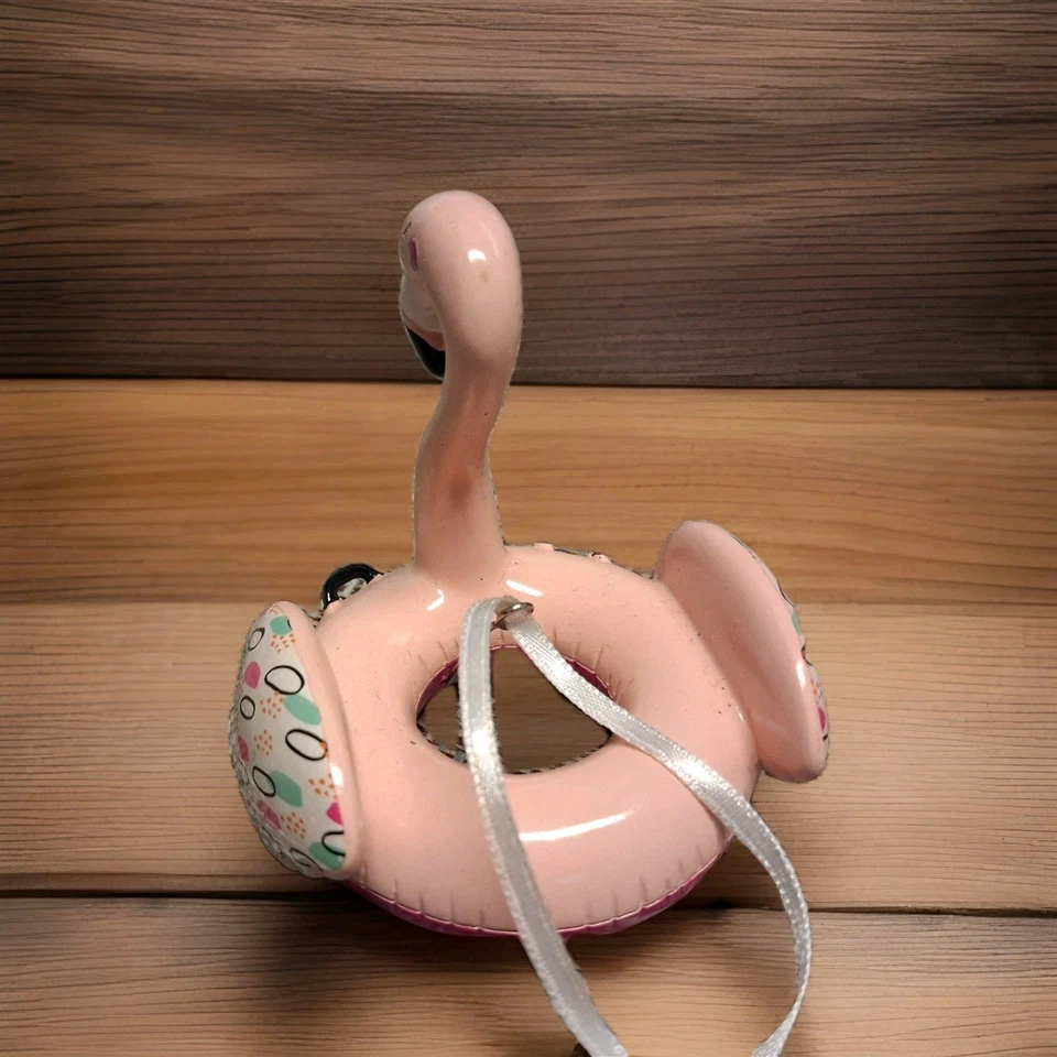 ENTZÜCKENDE PUNZE ROSA FLAMINGO POOL SCHWIMMROHR ORNAMENT Baby Mädchen - Bild 3 von 4