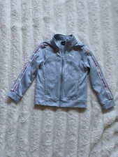 PUMA Unisex Kids Full Zip Track Jacket Blue Size 5 Polyester Knit Logo
