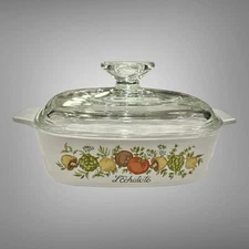 Vintage Corning Ware 1 QT. L'Echalote (Spice Of Life) (A-1-B) Casserole With Lid