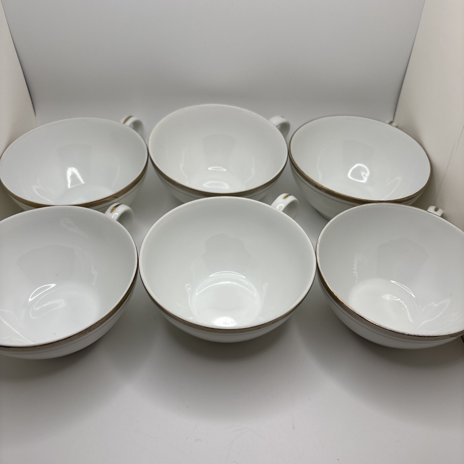 ☕️ Lot of 6 Royalton China Co. Golden Elegance Translucent Porcelain Cup