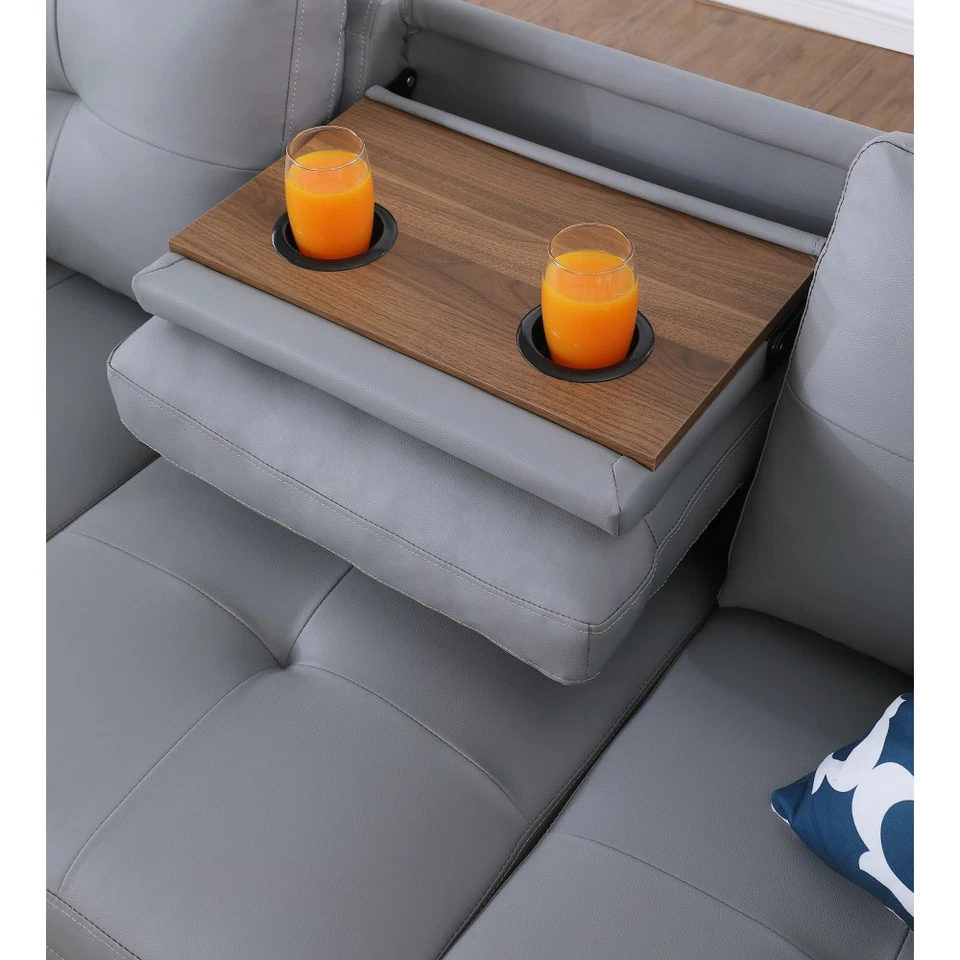 98 «PU искусственной кожи секционный L-образный диван комплект гостиной диван w/Османский - Изображение 2 из 4