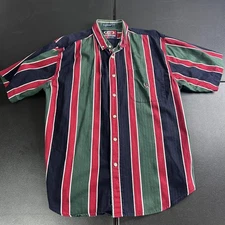 Coliseum Classic Shirt Mens XL Vertical Stripe Button Up Casual 90s Retro