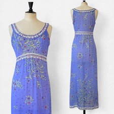 VTG 60s PUCCI FormFit Rogers Lavender Slip Maxi Dress Nighty Psychedelic Floral