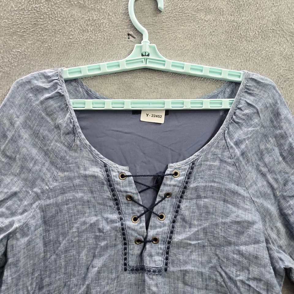 Sanctuary женщин платье M синий туника шнурует вверх кнопка v-образным вырезом с подкладкой - Изображение 3 из 4