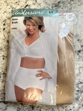 NOS Vintage Underscore JCPenney Nylon Panties Briefs Granny NEW 3-Pack Sz7 Large