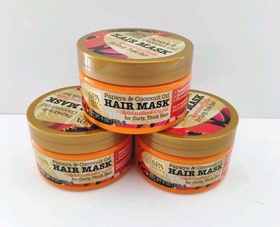 3 SPA Luxury Papaya/Coconut Oil Hair Mask Quenches Curls W/Plumeria Extract 6oz