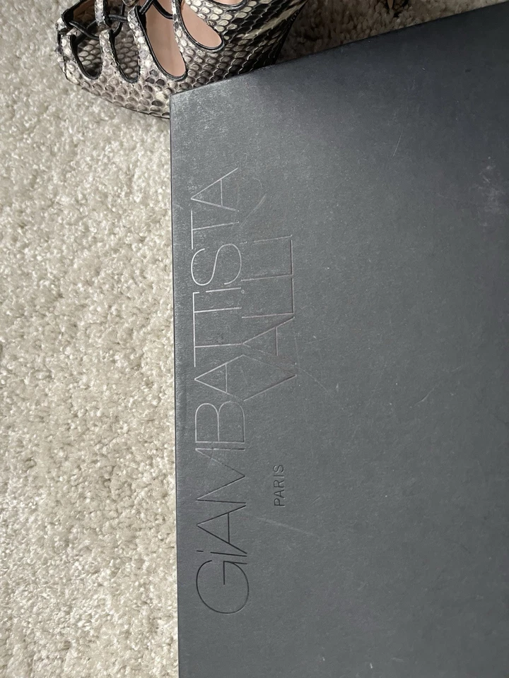 Zapatos de salón Giambattista Valli piel de serpiente con tiras talla 40/US 9 crema/marrón Foto 4 de 4