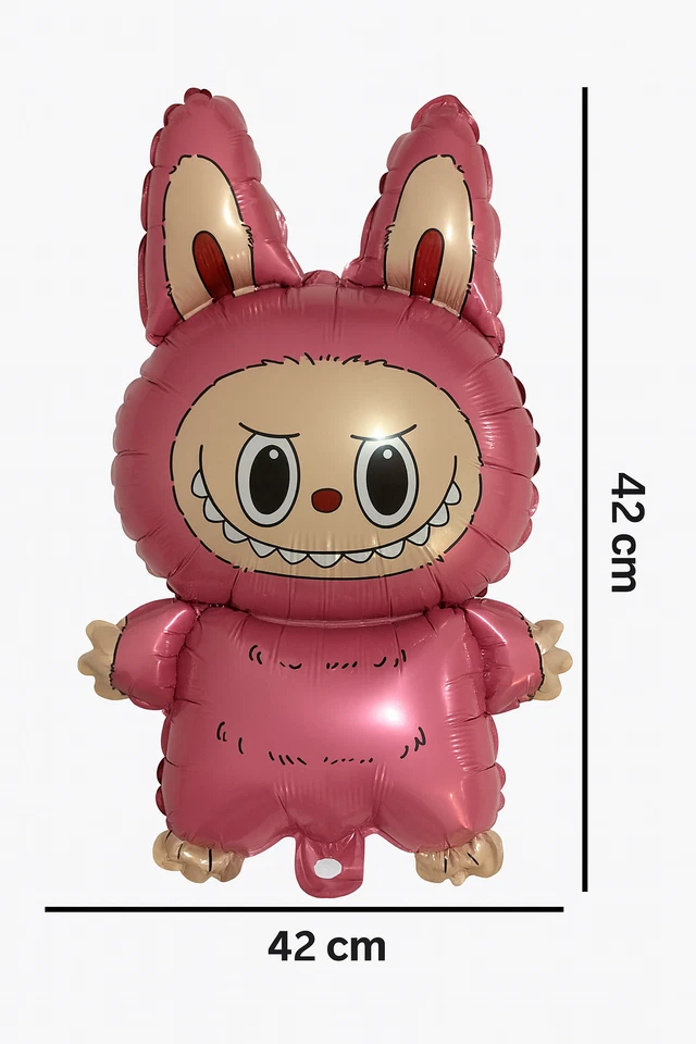 Juego de globos de papel de aluminio rosa de 7 piezas | Lindo estilo dibujos animados decoración de fiesta de cumpleaños. Foto 3 de 3