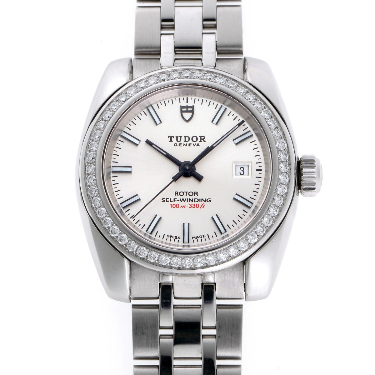 Tudor Classic Date Diamond 22020 Stainless Steel 28mm Silver Dial #HIW164