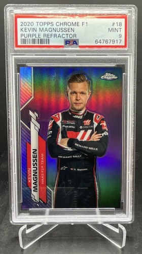 2020 Topps Chrome Formula 1 F1 Kevin Magnussen Portrait Purple 013/399 PSA 9 #18