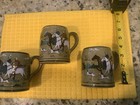 Deldare Buffalo Pottery  lot of 3 smaller 3.5” Breaking Cover mugs Mint! 1909 — photo 5