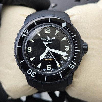 Swatch Blancpain x Swatch Scuba Fifty Fathoms Auto Black 42mm 91m Date