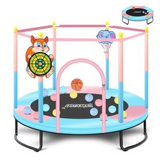 Toddler Trampoline 5FT Indoor Outdoor Safety Net Basketball Hoop Ocean Balls